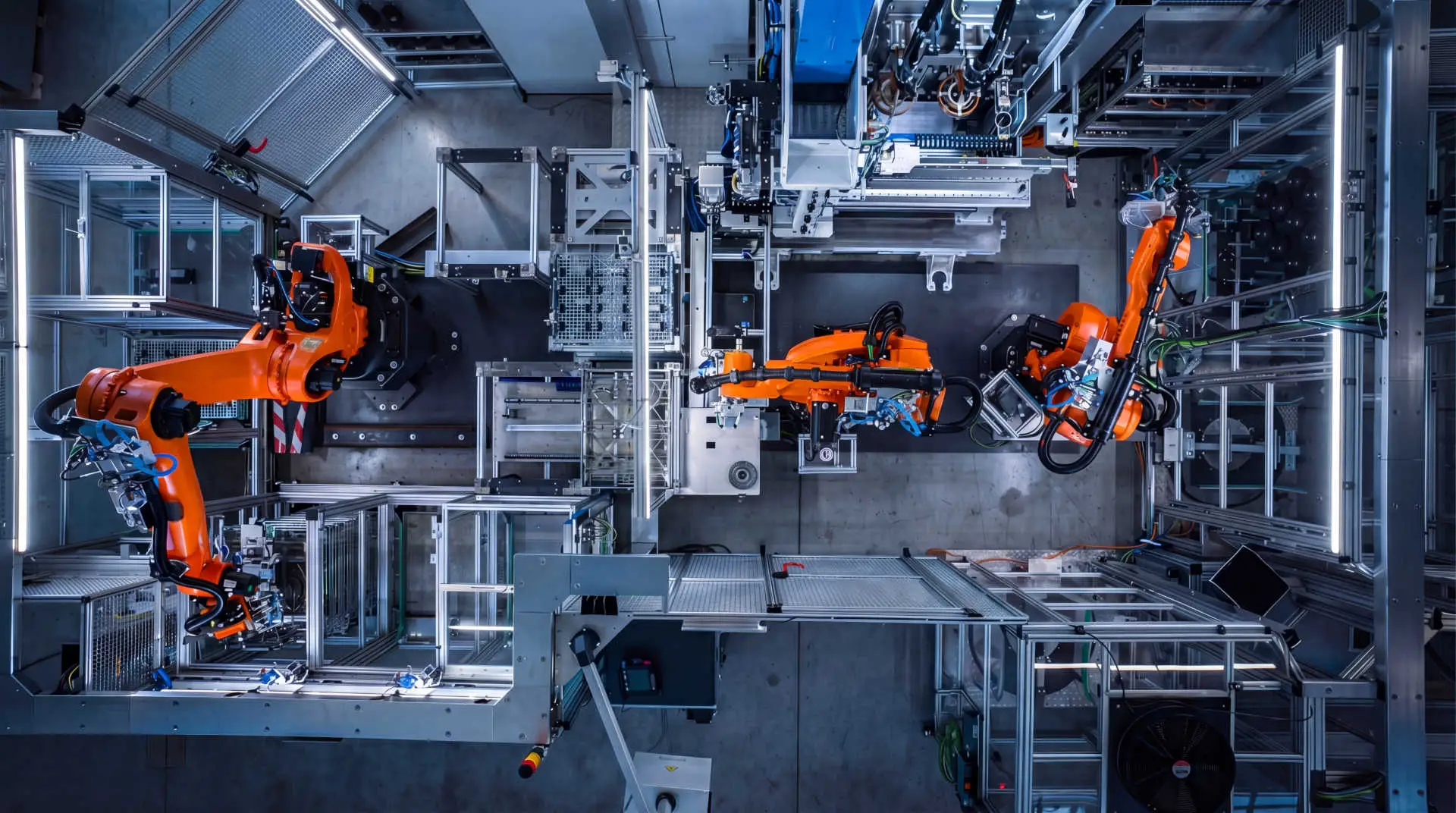 Eine Sondermaschine von Ralf Lang Maschinenbau GmbH zur Montageautomation in stilisierter Darstellung von Oben